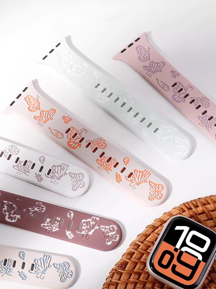 Engraved Straps For Apple Watch Band 46mm 42mm 44mm 45mm 40 41mm 49mm correa bracelet iwatch Series 11 10 9 8 7 6 5 Ultra 3 SE