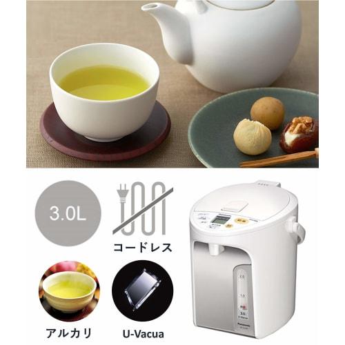 Panasonic Electric Pot 3.0 Liter Vacuum Insulated Energy Saving Heat Retention Adjustable Temperature Adjustment Hot Water Volume (2 Levels + For Coff