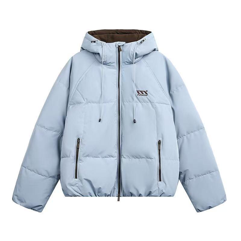 Winter new school season fashion college style contrasting colors down cotton clothes men's and women's hooded cold-proof warm cotton-padded clothes
