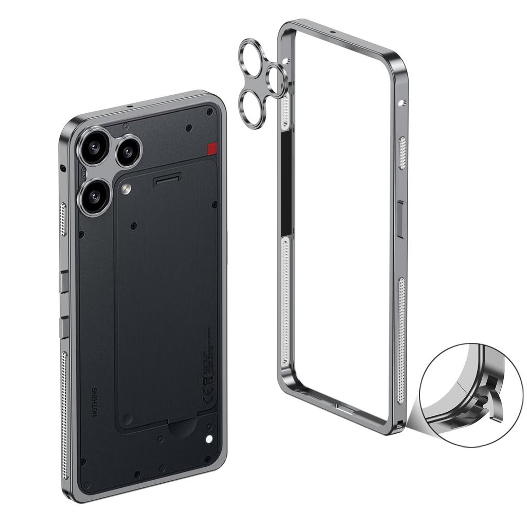 Nothing Phone 3 3A 3A Pro 3A Lite 4A Pro Ultra-Slim Metal Frame Case | with Seahorse Buckle & Independent Camera Lens Protector