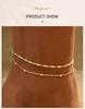 Tarnish Free Bead Anklet,Stainless Steel Double Layered Foot Chain Adjustable,Summer Beach Versatile Jewelry for Her Gift