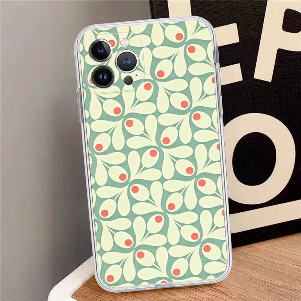 Multi Stem Orla K-Kiely Folio Phone Case For IPhone 16 15 8 7 6 6S Plus X SE XR XS 14 11 12 13 Mini Pro Max Mobile Case