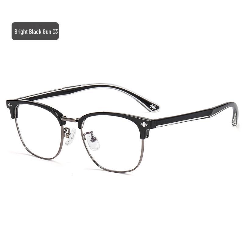 Japanese & Korean Retro Prescription Eyeglass Frames for Men & Women - Trendy Literary Style with Plain or Custom Lenses