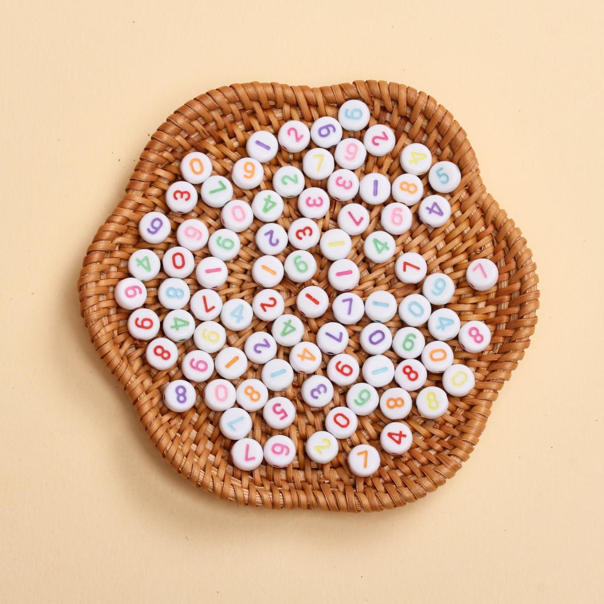 

Товары для вечеринок своими руками цепочка для мобильного телефона бисерный материал цифровые бусины ожерелье изготовление аксессуары акрил 100 шт мода круглый 6.5 мм браслет Style 1