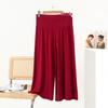 Summer Modal Plus-Size Loose Wide-Leg Cropped Pants - Korean Style High-Waist Casual Trousers