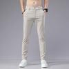 Summer thin elastic waist ice silk pants men's new trend versatile slim straight men's casual trousers