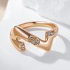 New  Rose Gold Color Unique Geometry  Rings For Women Fashion Natural Zircon Accessories Modern Party Daily Fin Jewelry