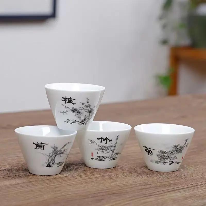 Service à thé Kung Fu en céramique, 4 pièces, accessoires, tasses et mugs, théière Yixing, service à thé, bouilloire Samovar, Gaiwan, Shu, Puer, infuseur