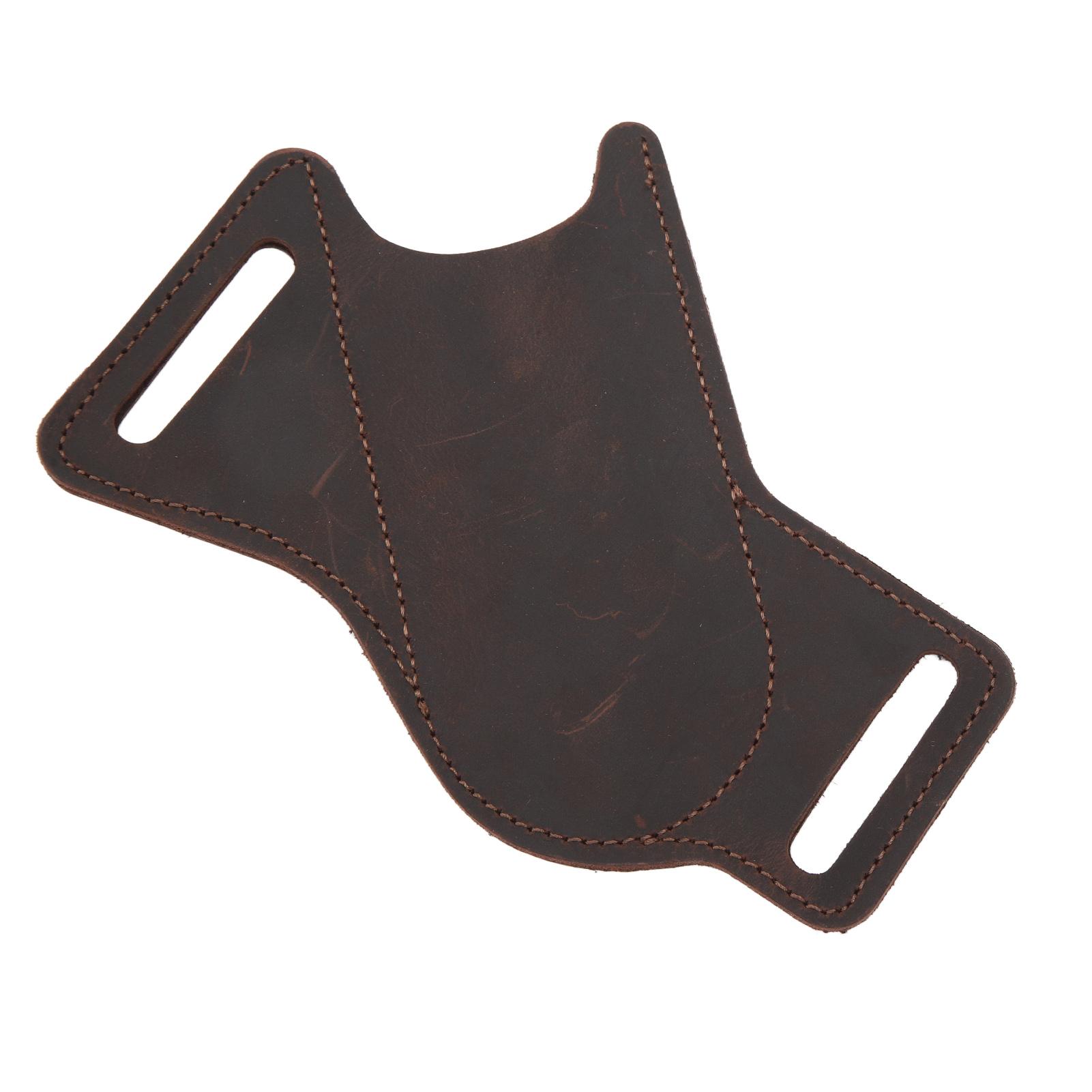 

Folding Knife Sheath for Men Cowhide EDC Knife Belt Tool Carrier Pouch for Lighter Car Key Brown