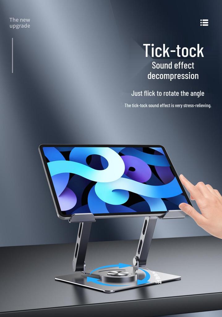Rotatable Metal Tablet Stand for iPad - Height Adjustable with Cooling Feature