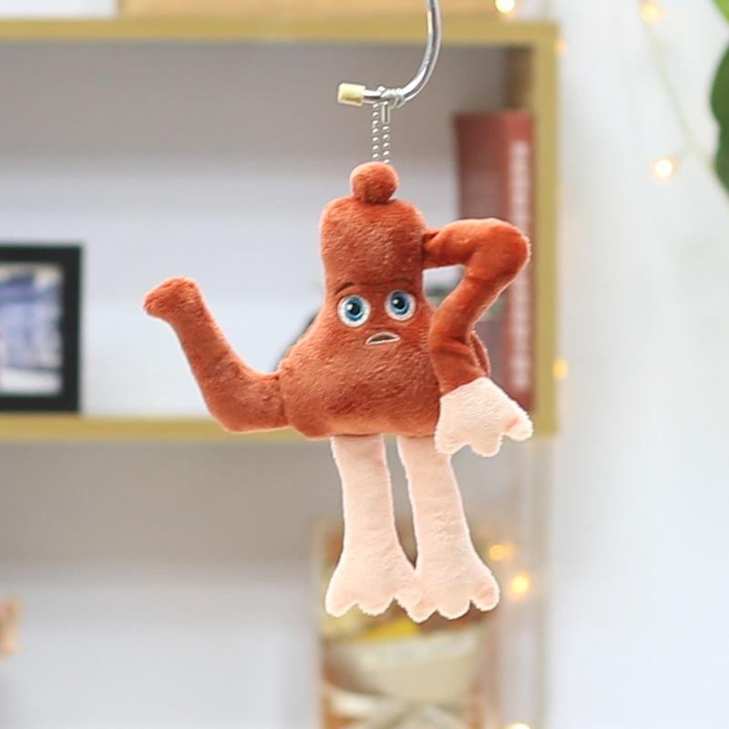Mountain and Sea Ceremonial Wooden Stick Man Doll Pendant Keychain Shark Doll Small Doll Banana Monkey Plush Toy