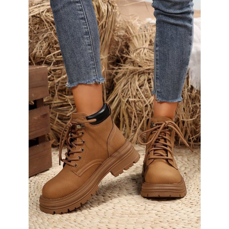 2025 New Women's Fashion Martin Boots Women's Height Increase Fashion Outdoor Home Yellow Boots