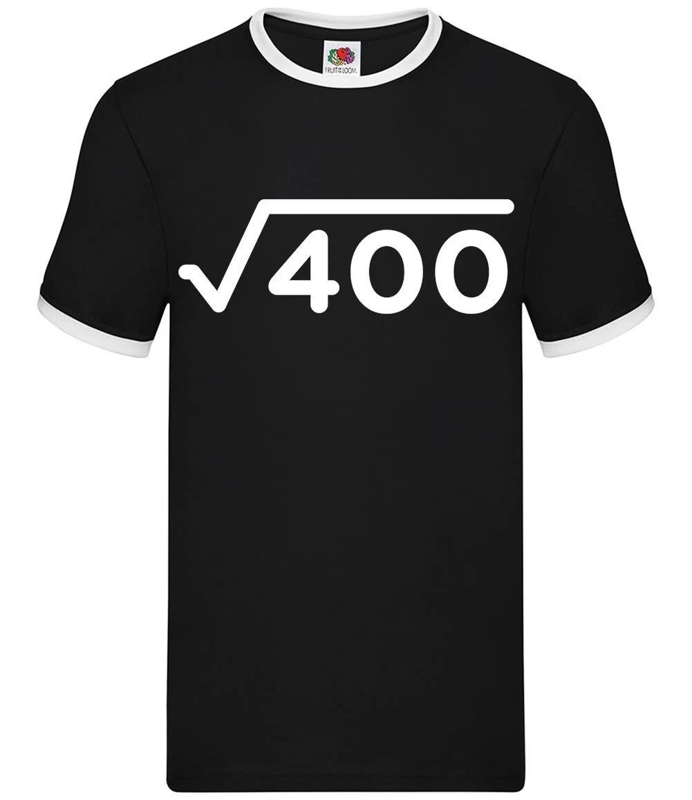 Square Root Birthday 20 - Mens Ringer - 20th Birth Year Age Present Maths XXXXL