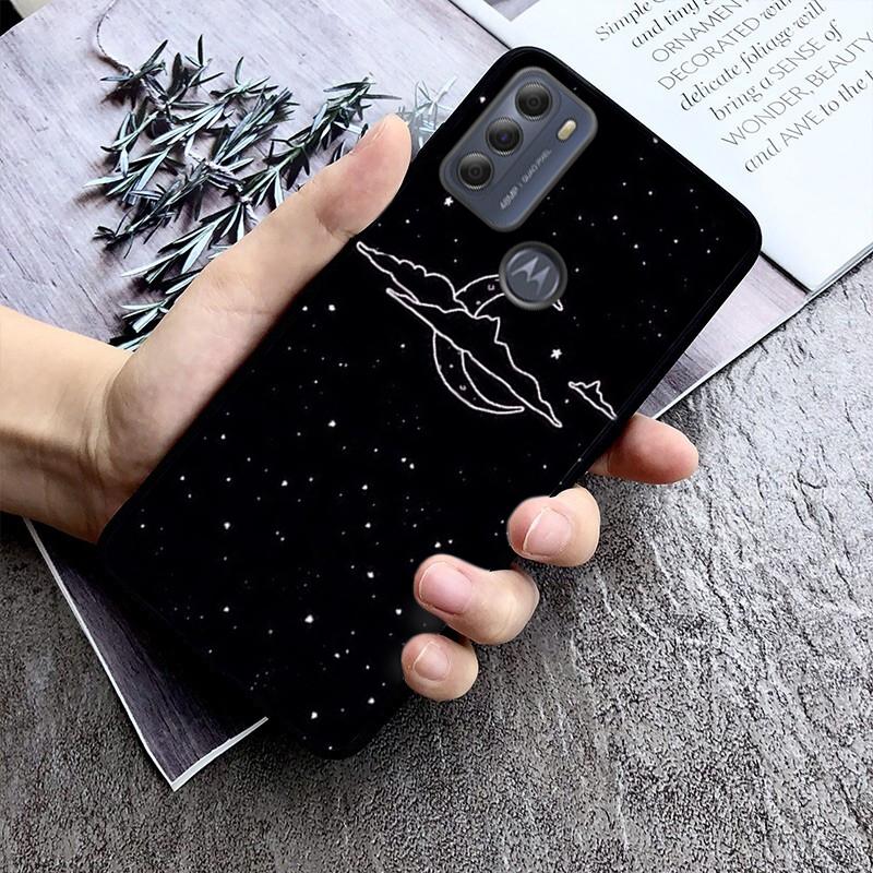 Moon Stars Space Astronaut Phone Case for Motorola Moto G22 G60 G52 G9 G7 Plus G8 Power G100 G Stylus G30 G10 GPure