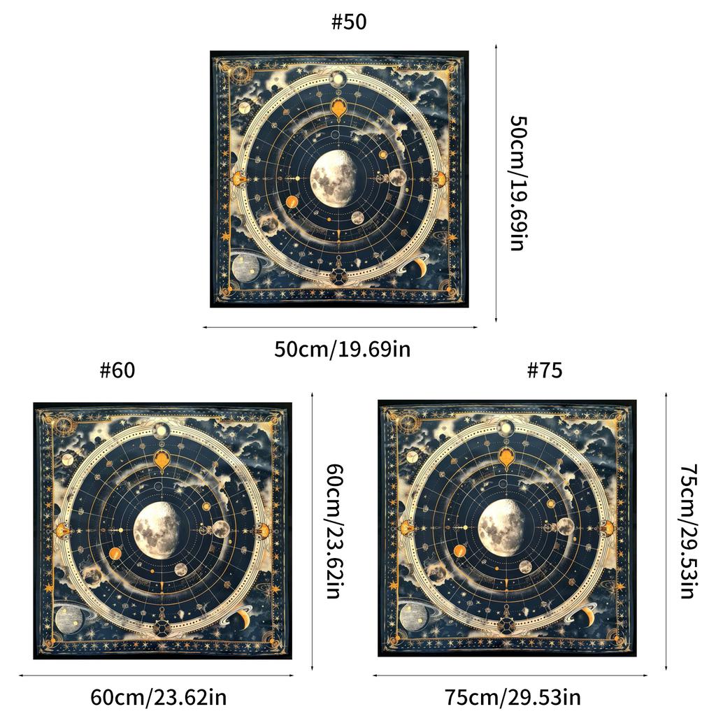 Square Divinations Tapestry Moon Planet Astrology Tablecloth Tarot Tablecloth Table Cloth Witchcrafts Supplies