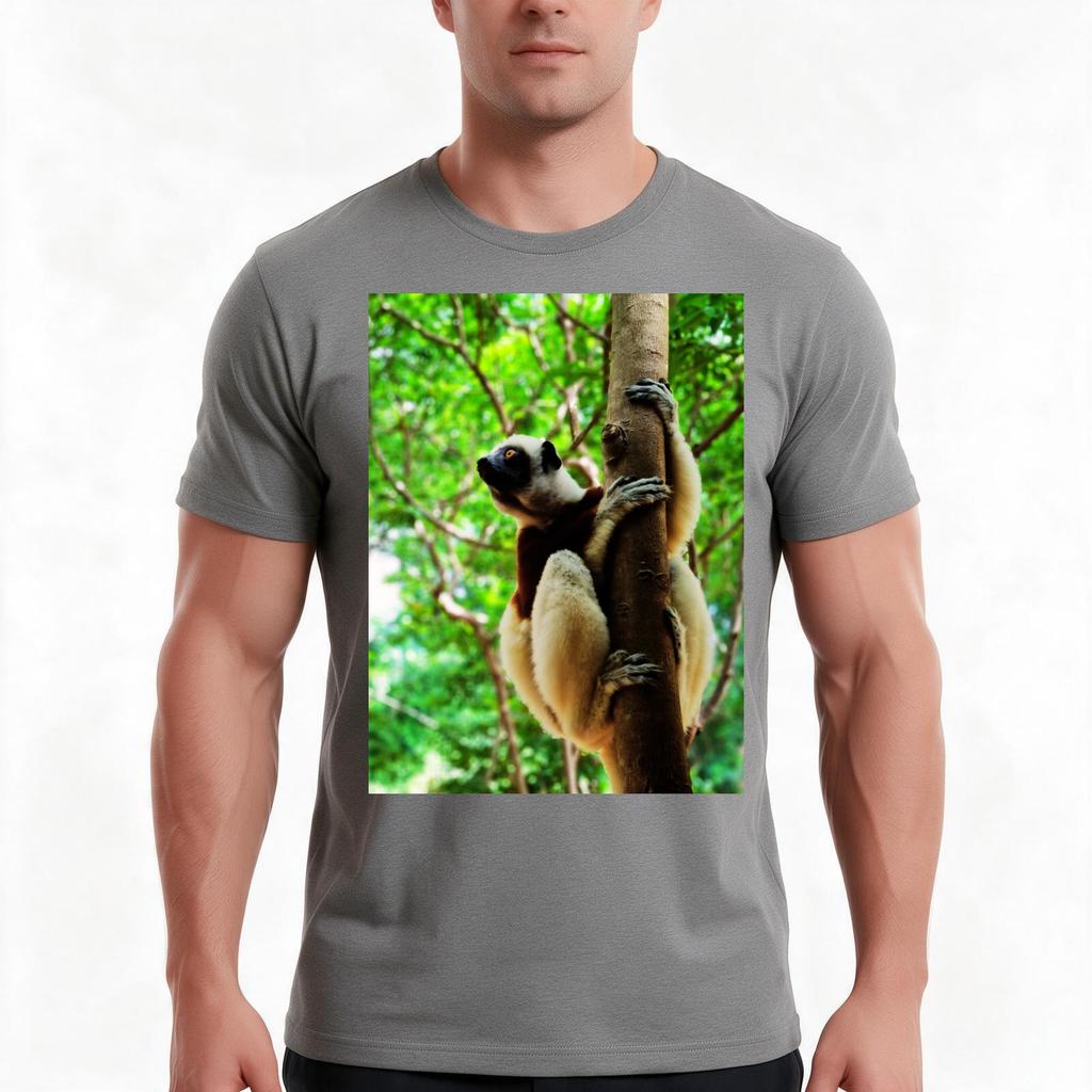 A Lemur Tshirt Summer Casual Cotton Tee Oversized Streetwear Tops Vintage Graphic Print Loose Fit Short Sleeve 100 Cotton