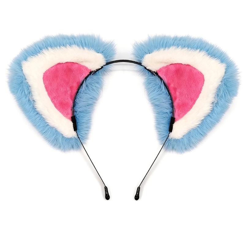 Handcraft Plush Tigers Ears Headband Faux Furs Tail for Halloween Cosplay Party Costume Accessories for Kids Adults