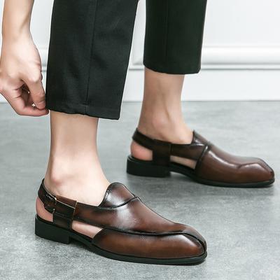 Tendencia de Moda Zapatos Casuales de Cuero Moda Estilo Británico Sandalias de Moda para Hombre Antideslizantes Zapatos para Caminar de Hombre para Fiesta Boda