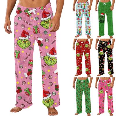 Men's Allover Printed Home Pants Sleeping Pajama Pants Long Pants Pajama Pants