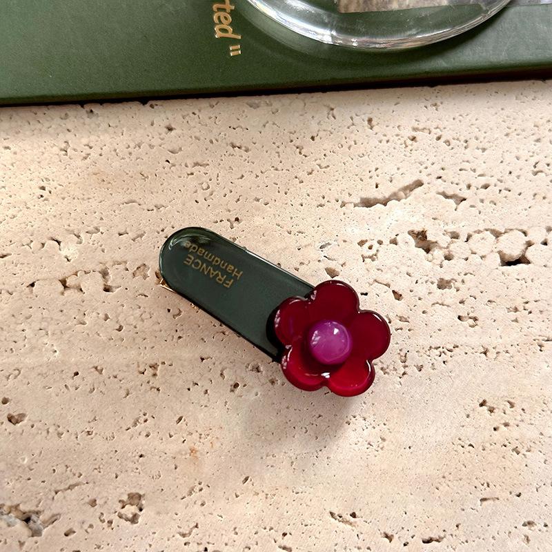 Acetate Cute Color Flower Hairpin Bangs Clip Hairpin Children Headwear Girls Kids Hair Accessories
