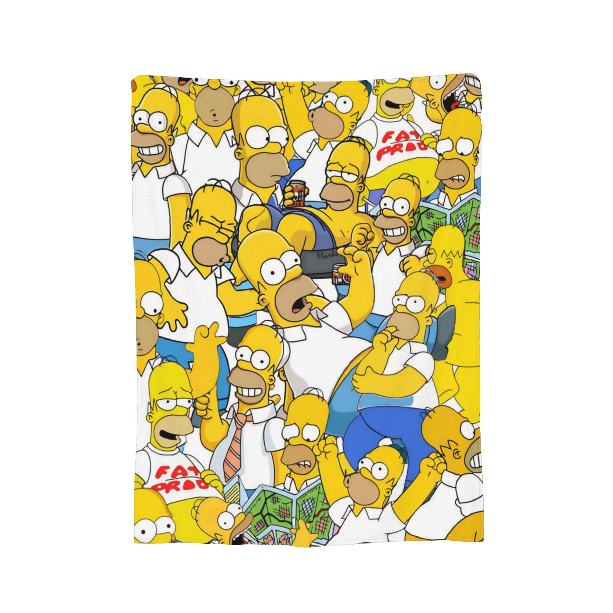 

Funny The S-Simpsons Cartoon Blanket Fleece Spring Autumn Portable Lightweight Thin Throw Blanket for Bed Car Quilt 75x90cm