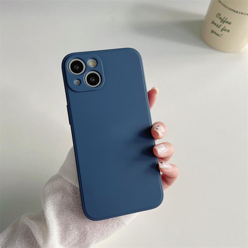 For IPhone 17 ProMax Phone Case 15pro Liquid Silicone for Apple 16E Built-in Velvet 14 Spray Paint 13