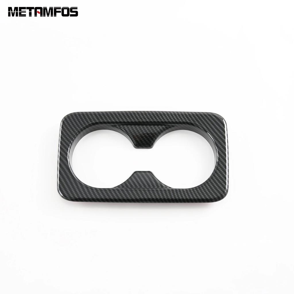 For Kia Niro -2024 2025 Carbon Fiber Rear Seat Water Cup Holder Panel Cover Trim Decoration Sticker Accessories Car Styling