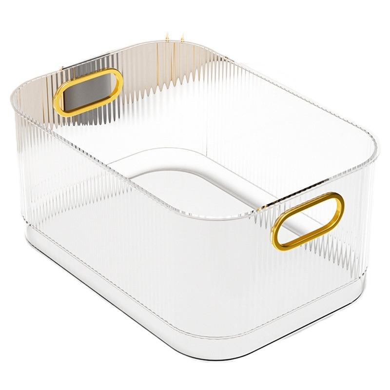 Light Luxury Desktop Storage Box PET Dresser Skin Care Product Storage Basket Transparent Sundries Snacks Cosmetics Finishing Box