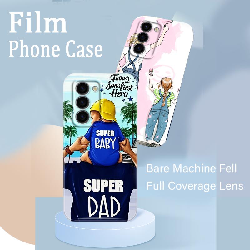 Dad Mom Baby Girl Family Phone Case For Samsung S23 S22 Plus Ultra A13 A12 A14 A21S A22 A23 A34 A53 A54 A73 Feilin Cover