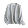 Women's Solid Color Liquid Cotton Loose And Versatile Single Breasted Casual Pocket Hoodie Jacket