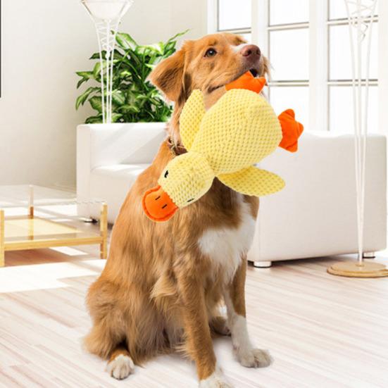 Peluş Ördek Köpek Oyuncağı Cıyak Cıyak Büyük Sarı Ördek Köpek Çiğneme Oyuncağı Dolgulu Ördek Köpekler Yavru Köpekler İçin Sarılma Oyuncağı Diş Çıkarma İnteraktif Çekme Oyunu