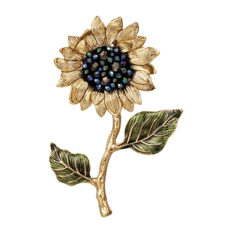 She s Van Gogh Sunflower Crystal Brooch 1