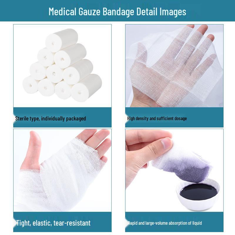 Hualu Sterile Cotton Gauze Bandage Roll - Medical Wound Dressing & Fixation