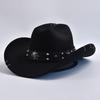 Vintage Roll Brim Cowboy Hat for Men's Women Gentleman Lady Jazz Cowgirl Hat Cosplay Party Play Dress Hats