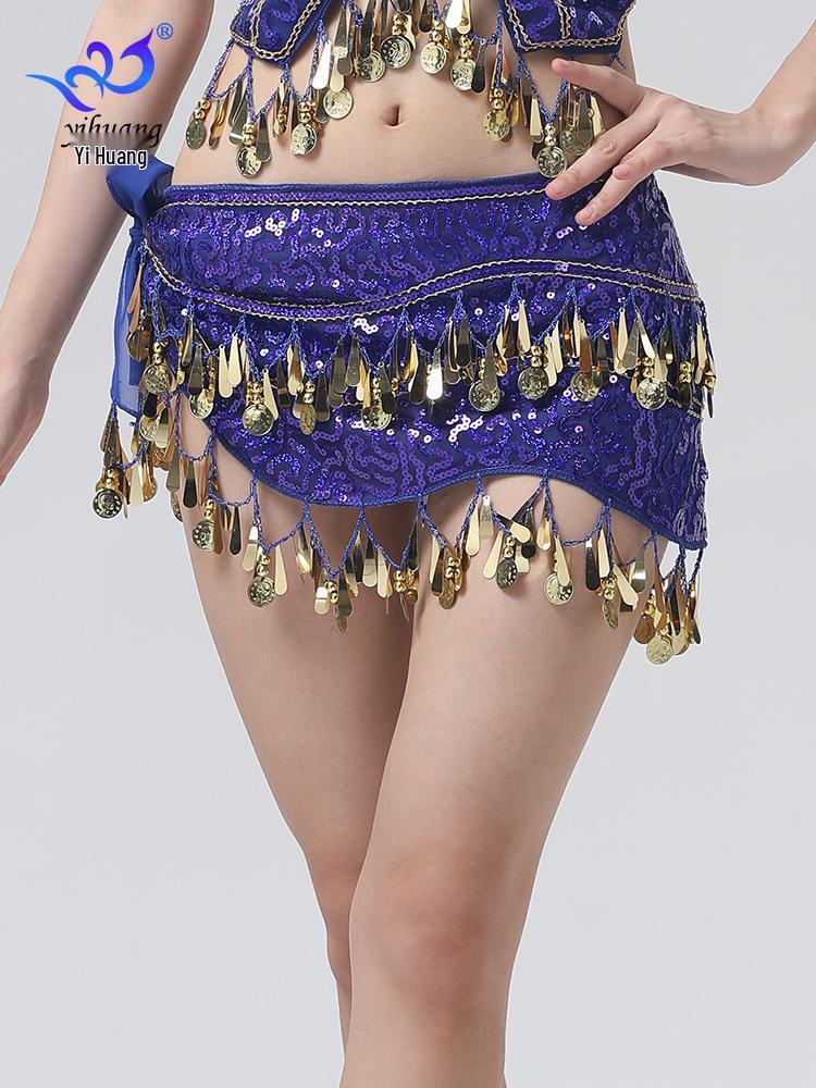 Sequined Hip Scarf with Tassel Coins for Jazz & Belly Dance Performance
