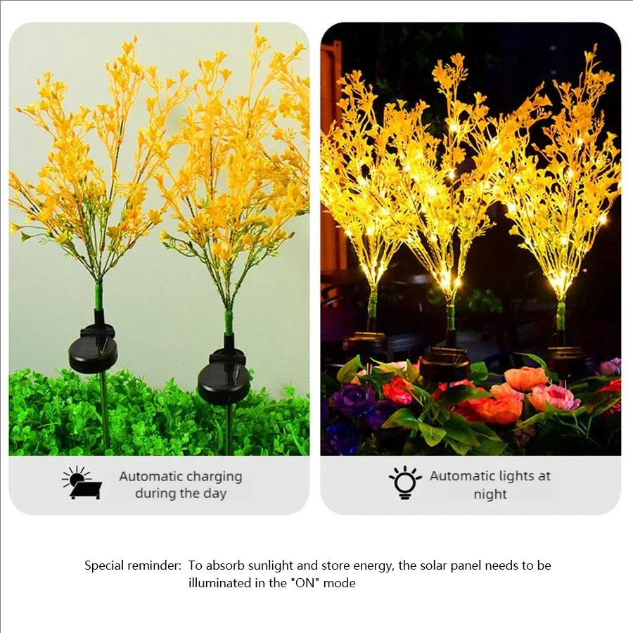 LED Solar Rapeseed Flower Outdoor Cross border Garden Light Solar Lawn Plug in Light