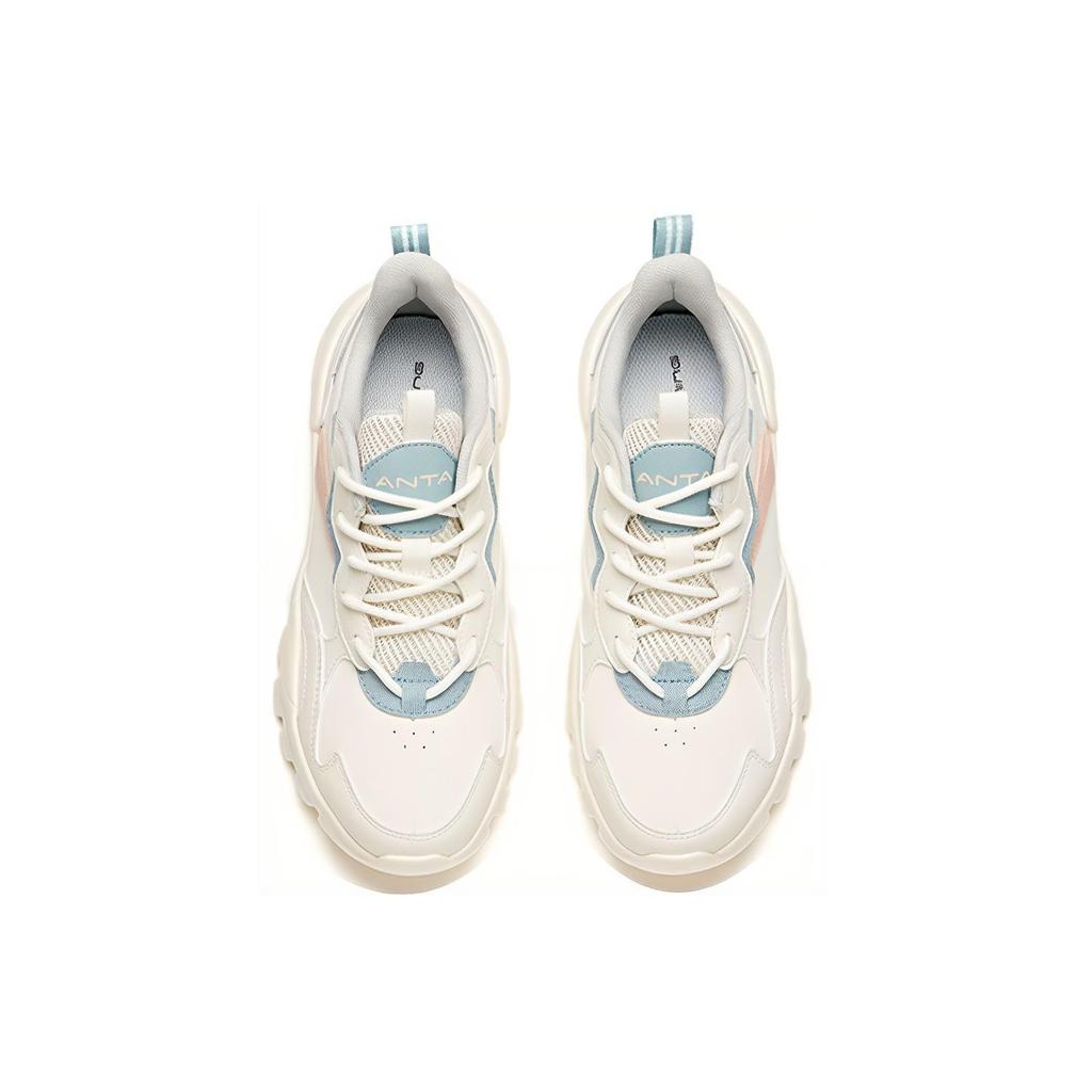 New Anta Variety Training Collection Cushioned Slip Resistant Low Top Training Shoes Women's White Blue Pink 922027022-5
