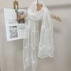 Literary Retro Women'S Lace Scarf Long Embroidered Flower Sunscreen Shawl Korean Version Female Headscarf