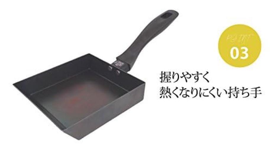Fujita Kinzoku Iron Frying Pan for Tamagoyaki Induction and Gas Made in No Seasoning Hard Made with Carefully Crafted 068206 15.5cm (Egg Frying),