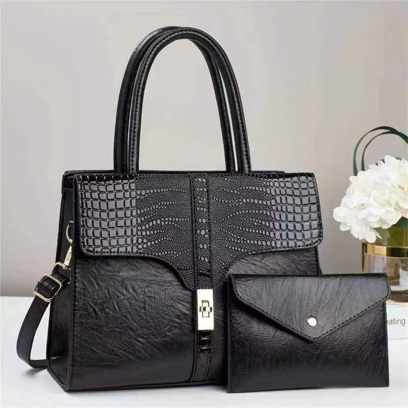 Versatile Stylish Khaki Two-piece Shoulder Tote Bag Set With Spacious Design For Daily Use