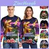 Gemütlicher und festlicher hässlicher Weihnachtspullover mit Dinosaurier-Design für Damen und Herren