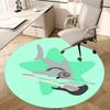 Shark with Glasses Playing Guitar Chair Mat   Round Carpet for Home Decor, Office Use, Gift Idea for Any Room0292b