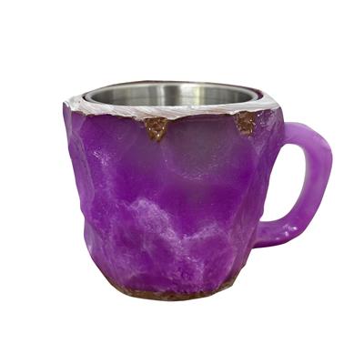 Neue Kristall-Kaffeetassen, Kristall-Kaffeetassen, natürliche Kristall-Kaffeetasse, bunte Kristalltasse, durchscheinende Kaffeetasse, elegante Weihnachten