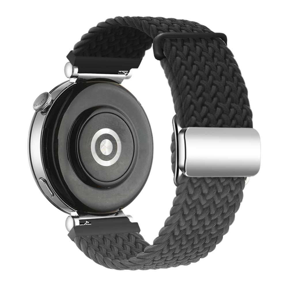 For Huawei Watch GT 4 41mm Universal 18mm Watch Strap Woven Wrist Band with Silver Magnetic Buckle
