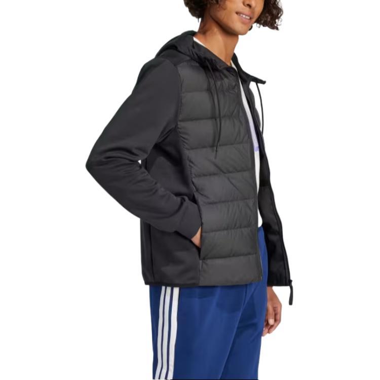 adidas Free Shipping With AdiClub Essentials Hybrid Down Hooded Jacket JD1036