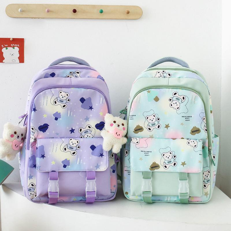 Schultasche Japanische Mittelschule College-Student Schultasche Mädchen Rosa Kaninchenmuster Rucksack Frisch und niedlich Einfach Klassenrucksack
