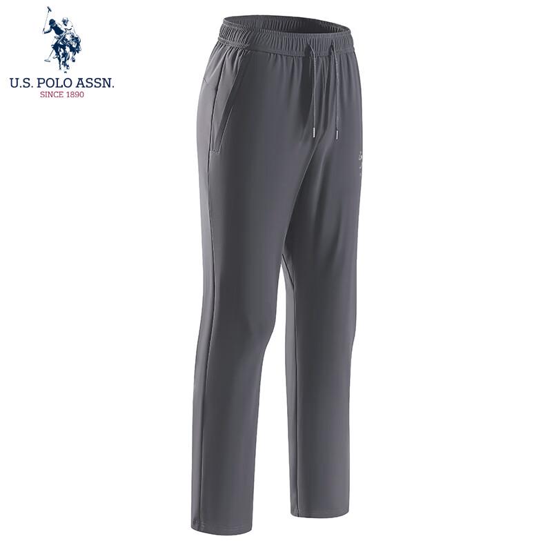 U.S. POLO ASSN. Men s Summer Casual Straight-Leg Drawstring Pants XL темно-серого