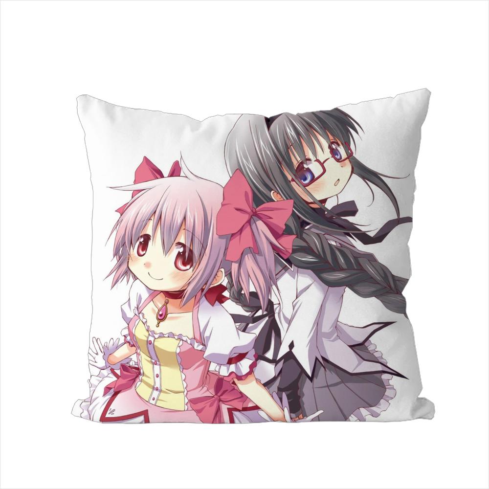 Puella Magi Madoka Magica Pillow Case For Car Sofa Decorative Home Doublesided Print Plush Square Throw Pillow Cushion Cover