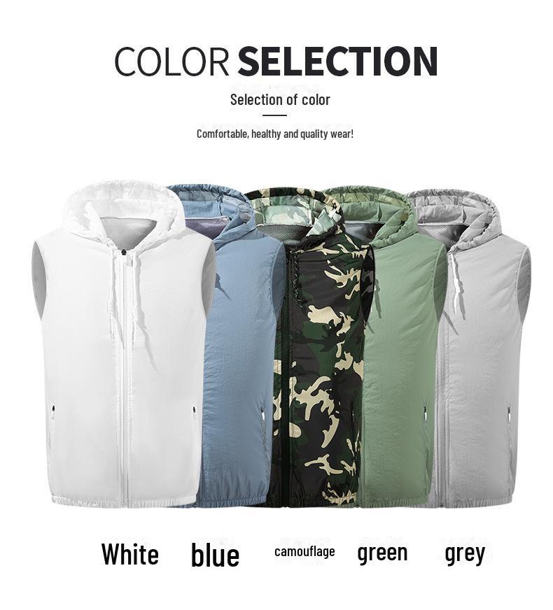 Summer Cooling Suit: High-Tech Fan Vest and Camouflage Fishing Vest for Men