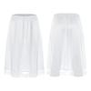 Women Stylish Clothing Elastic Waistband Lace Hem Skirt Thin Silk Satin Solid Color Inner Skirt